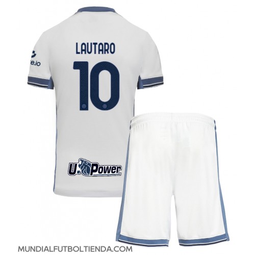 Camiseta Inter Milan Lautaro Martinez #10 Segunda Equipación Replica 2024-25 para niños mangas cortas (+ Pantalones cortos)